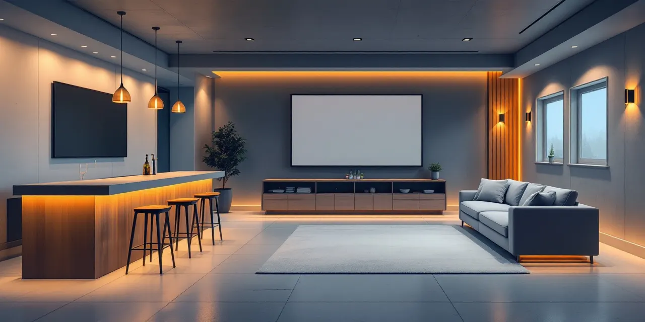 Basement Bar & Entertainment Room Finishing in Minneapolis
